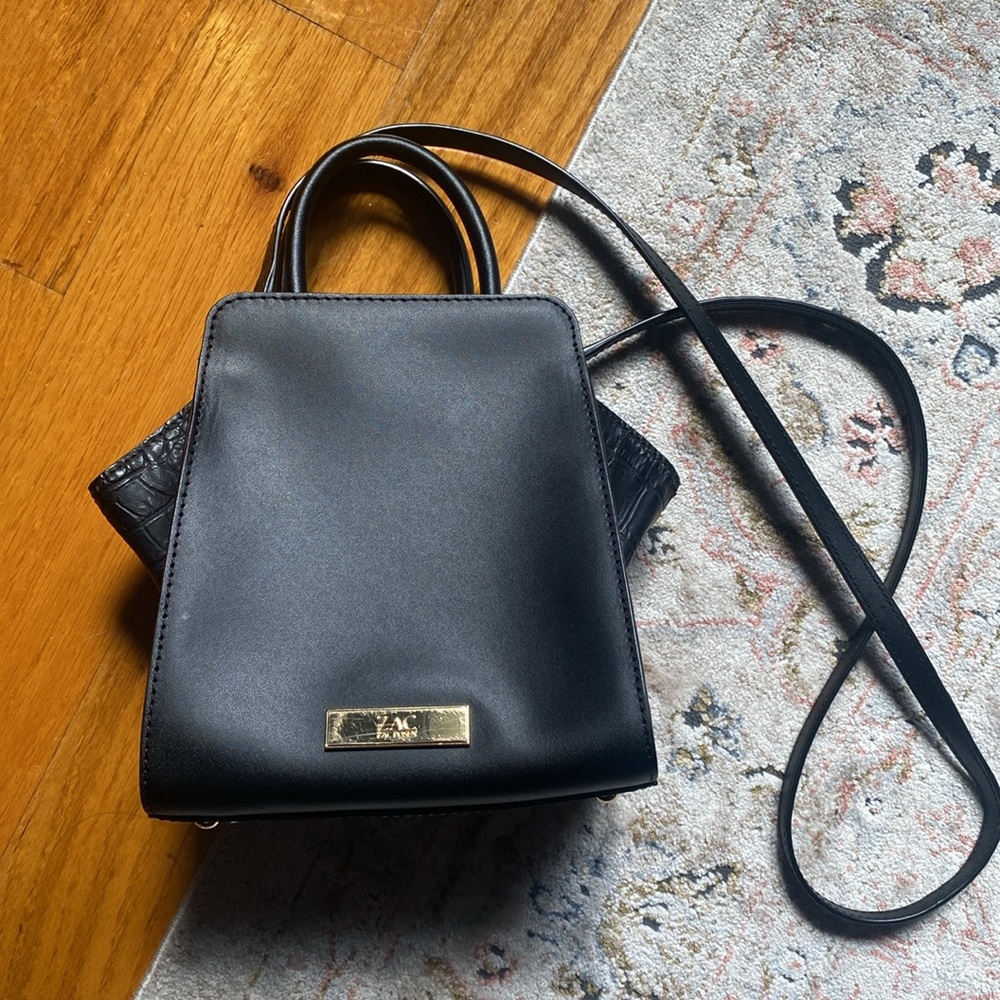 Zac Posen Small 2 Style Black Purse Crossbody - Picture 1 of 11